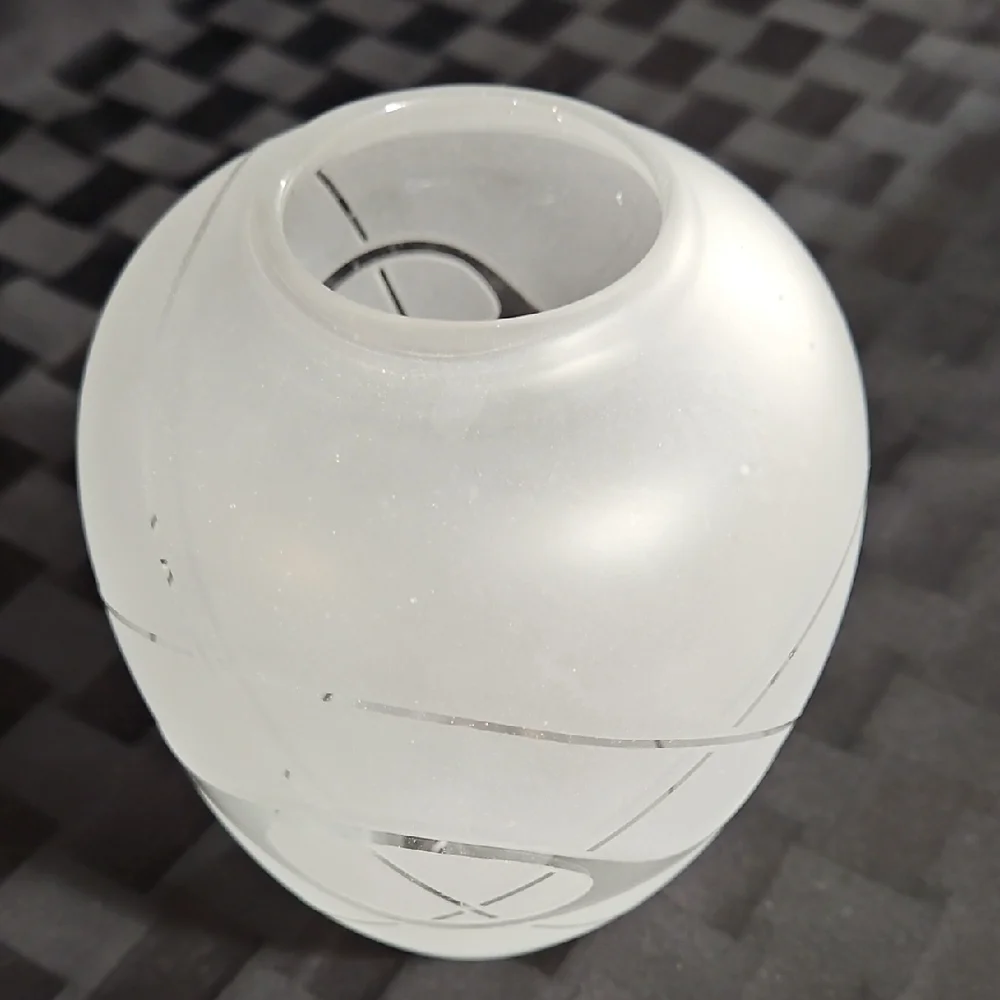 VTG 1983 Michael Jaross Signed Studio Art Glass Frosted Geometric Vase